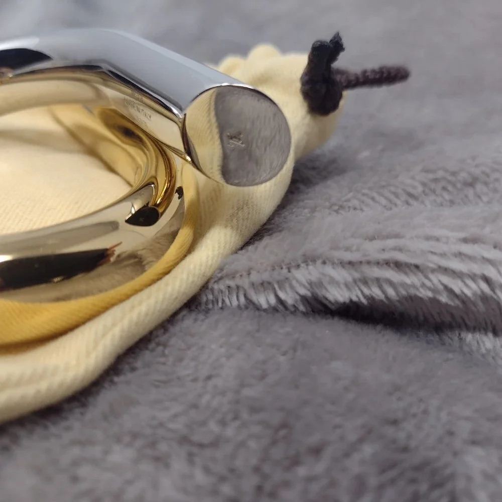 Louis Vuitton MP1516 Twist Bracelet Runway Gold‎ Palladium Hinge RARE Authentic